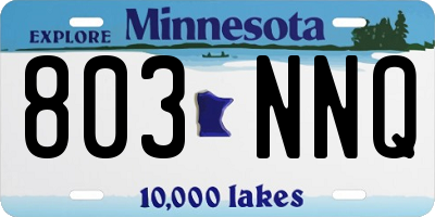 MN license plate 803NNQ