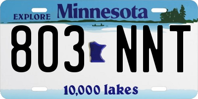 MN license plate 803NNT