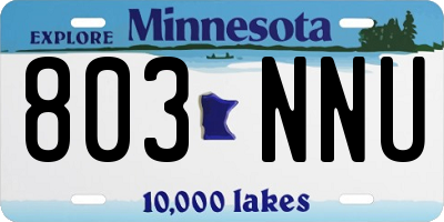 MN license plate 803NNU