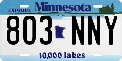 MN license plate 803NNY