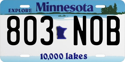 MN license plate 803NOB
