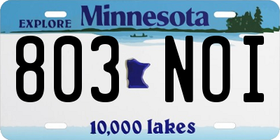 MN license plate 803NOI