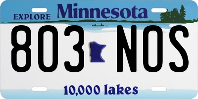 MN license plate 803NOS