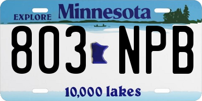 MN license plate 803NPB