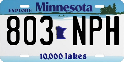 MN license plate 803NPH