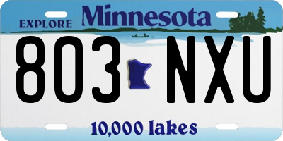 MN license plate 803NXU