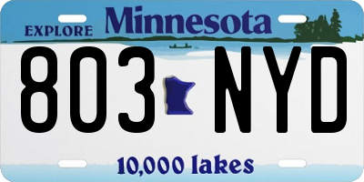 MN license plate 803NYD