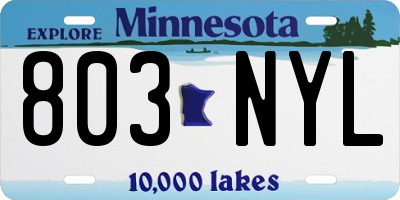 MN license plate 803NYL