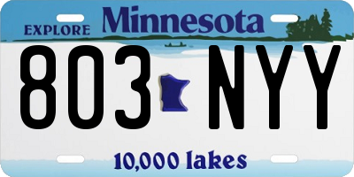 MN license plate 803NYY