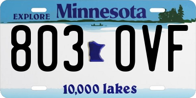 MN license plate 803OVF