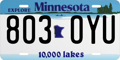 MN license plate 803OYU