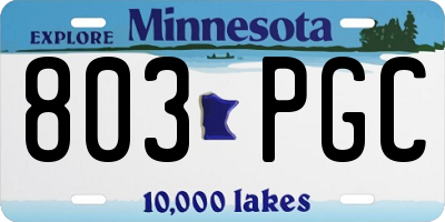 MN license plate 803PGC