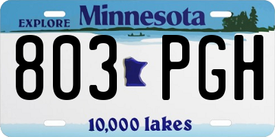 MN license plate 803PGH