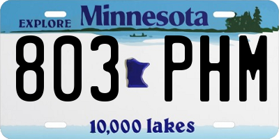MN license plate 803PHM