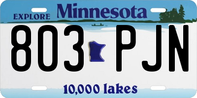 MN license plate 803PJN