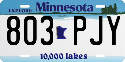 MN license plate 803PJY