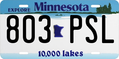 MN license plate 803PSL
