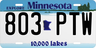 MN license plate 803PTW