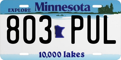 MN license plate 803PUL