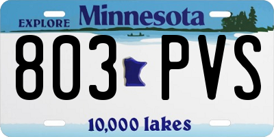 MN license plate 803PVS