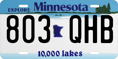 MN license plate 803QHB