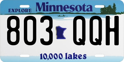 MN license plate 803QQH