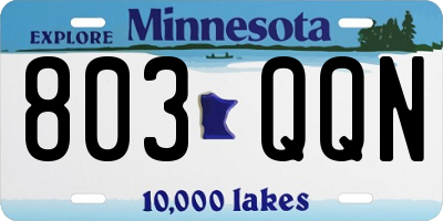 MN license plate 803QQN