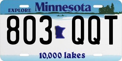 MN license plate 803QQT