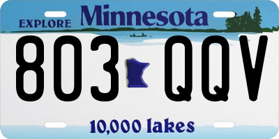 MN license plate 803QQV