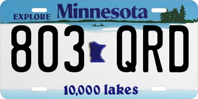 MN license plate 803QRD