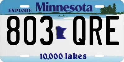 MN license plate 803QRE