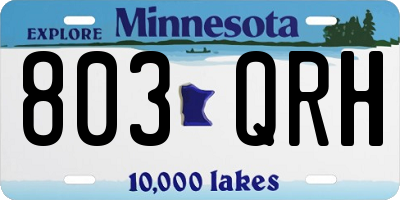 MN license plate 803QRH