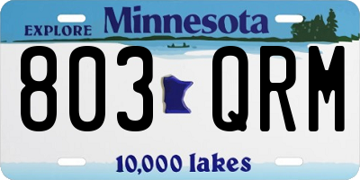 MN license plate 803QRM