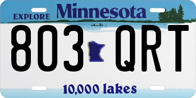 MN license plate 803QRT