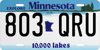 MN license plate 803QRU