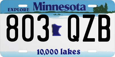 MN license plate 803QZB