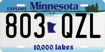 MN license plate 803QZL