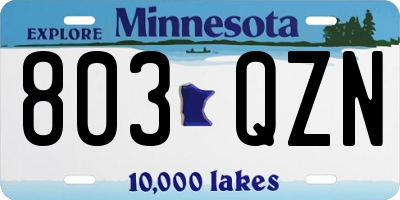 MN license plate 803QZN