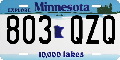 MN license plate 803QZQ