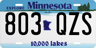 MN license plate 803QZS