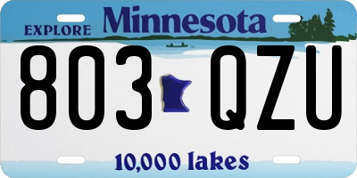 MN license plate 803QZU