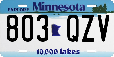MN license plate 803QZV