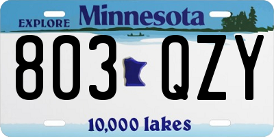 MN license plate 803QZY