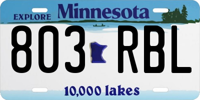 MN license plate 803RBL