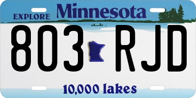 MN license plate 803RJD