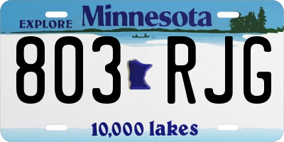 MN license plate 803RJG