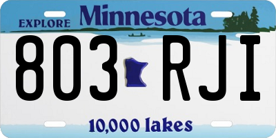 MN license plate 803RJI