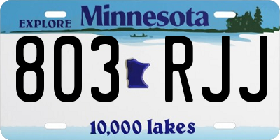 MN license plate 803RJJ