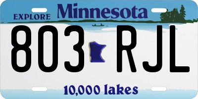 MN license plate 803RJL