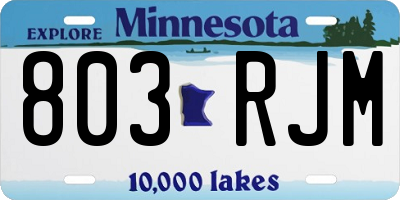 MN license plate 803RJM